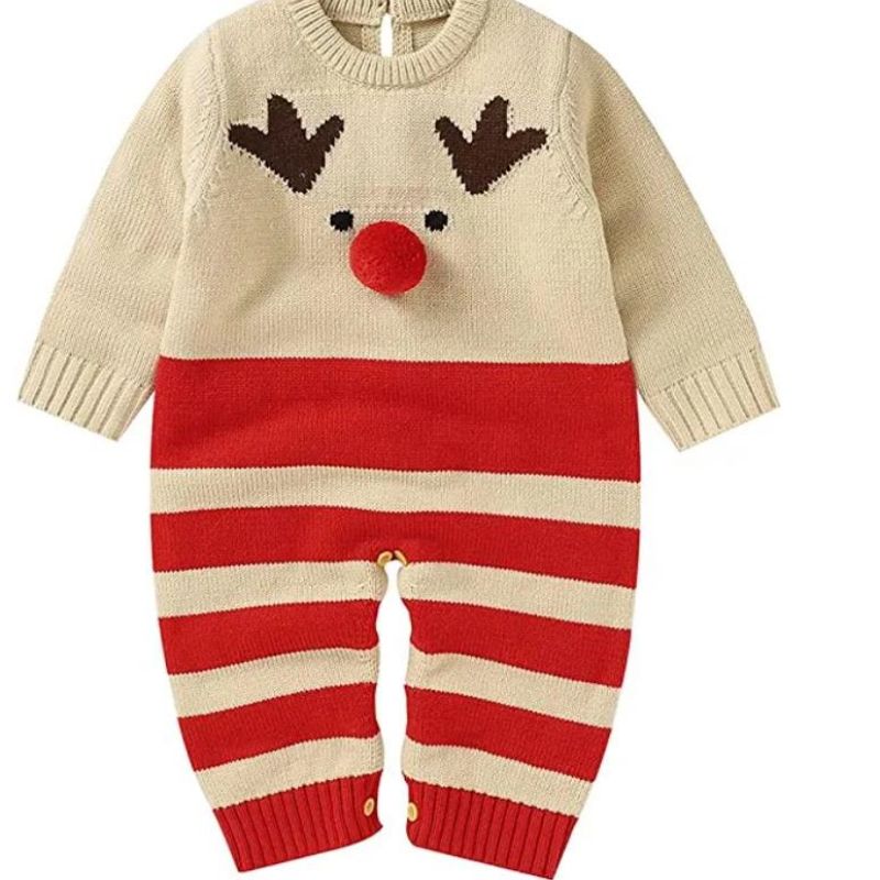 2023 г. най -новият плетен коледен бебешки пуловер за деца