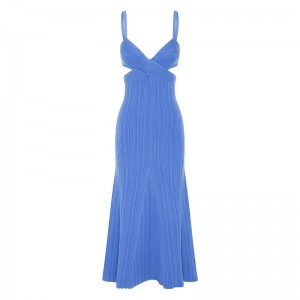 OEM лятна ваканция парти секси изрезка талия кръстосан ефект пуловери ежедневни по поръчка твърди цветни плетени мини рокли жени